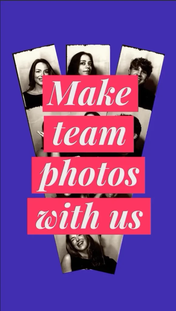 Reel-Cover von Daruma: „Make team photos with us“ mit Fotostreifen