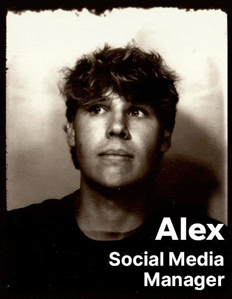 Alex, Social Media Manager – Fotoautomaten-Porträt